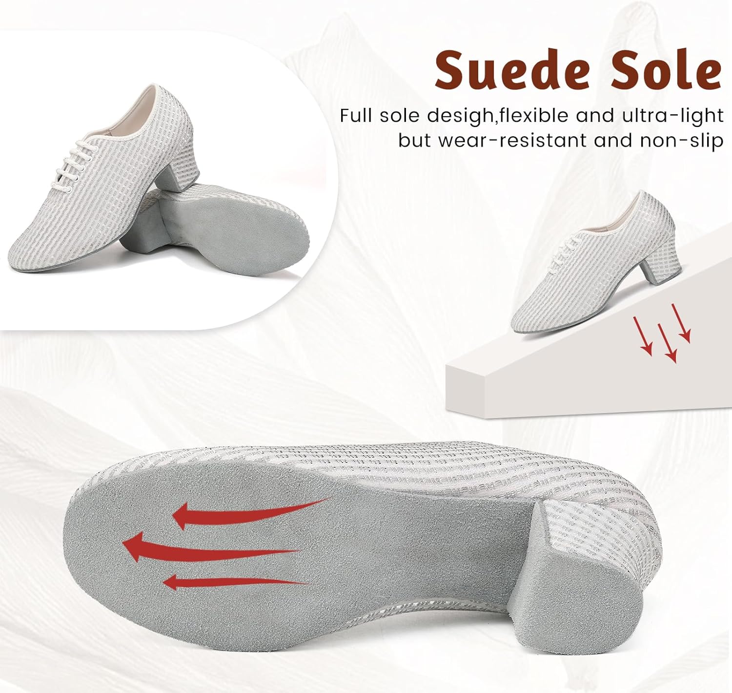 Women's Ballroom Dance Shoes Closed Toe Lace up Low Heel Professional Latin Teaching Dance Practice Shoes,Model LHD-301