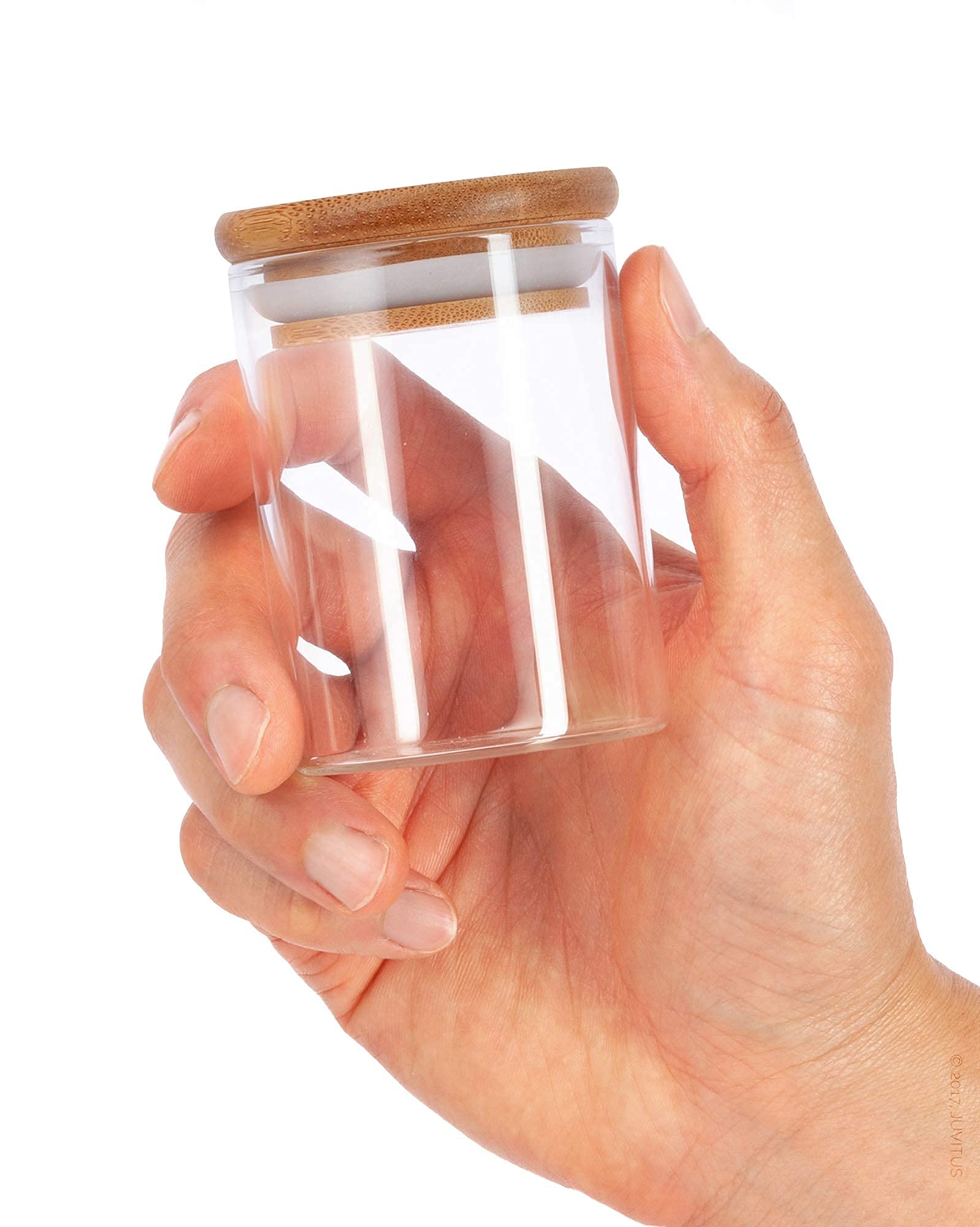 Tarros de cristal de borosilicato de alta calidad con tapa sellada de silicona de bambú (4 unidades)