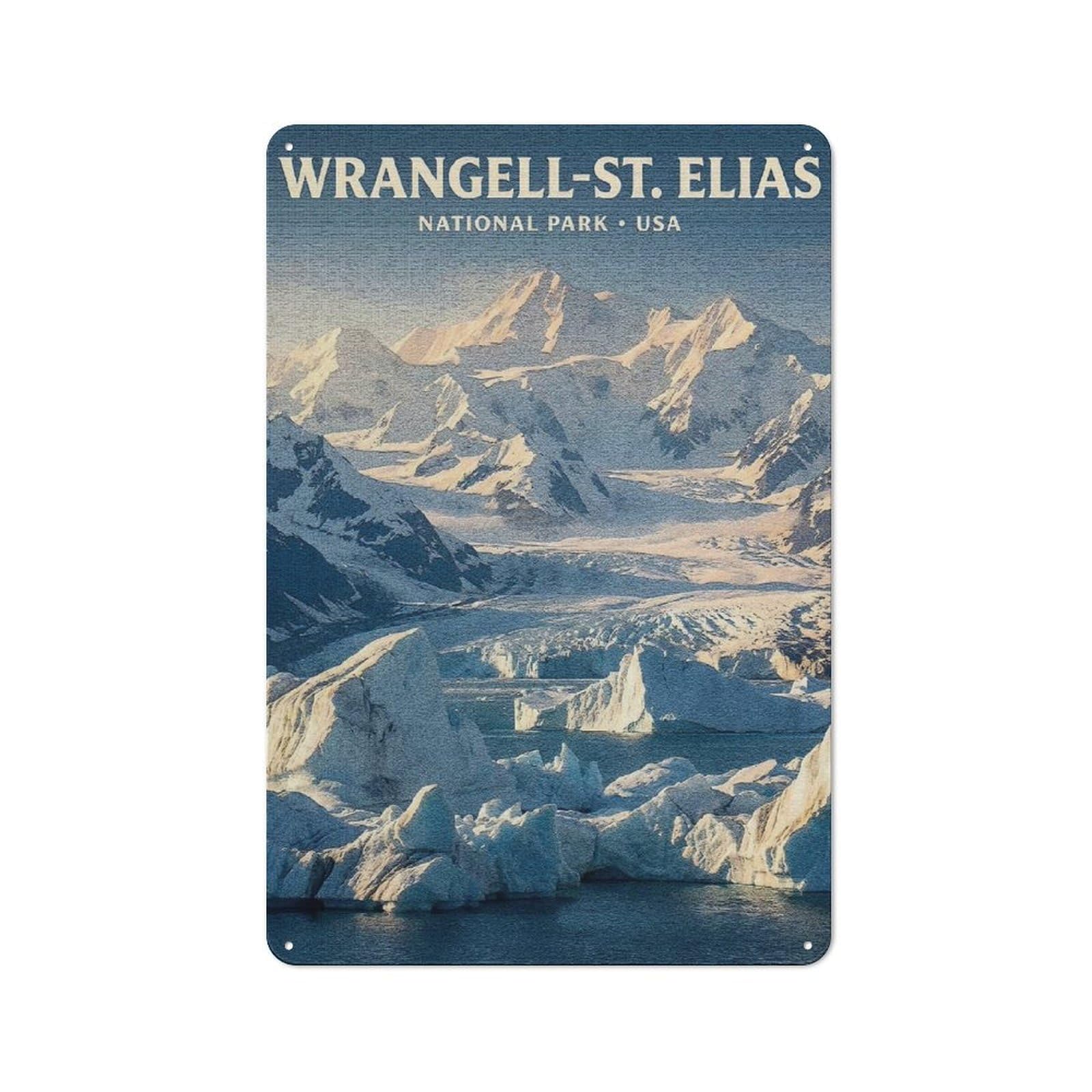 Junmoney Style-2 Tin Wall Plaque 30X20cm With Wrangell-St. Elias National Park For Home Office Or Studio, For Metal Sign Collectors, For Garage And Workshop Walls