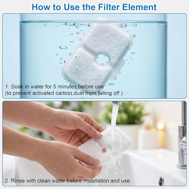 Foto 5 de 7 de Kufeiper 40 Piezas Filtros de Fuente de Agua para Gatos para Fuente de Agua para Aatos Compatibles…