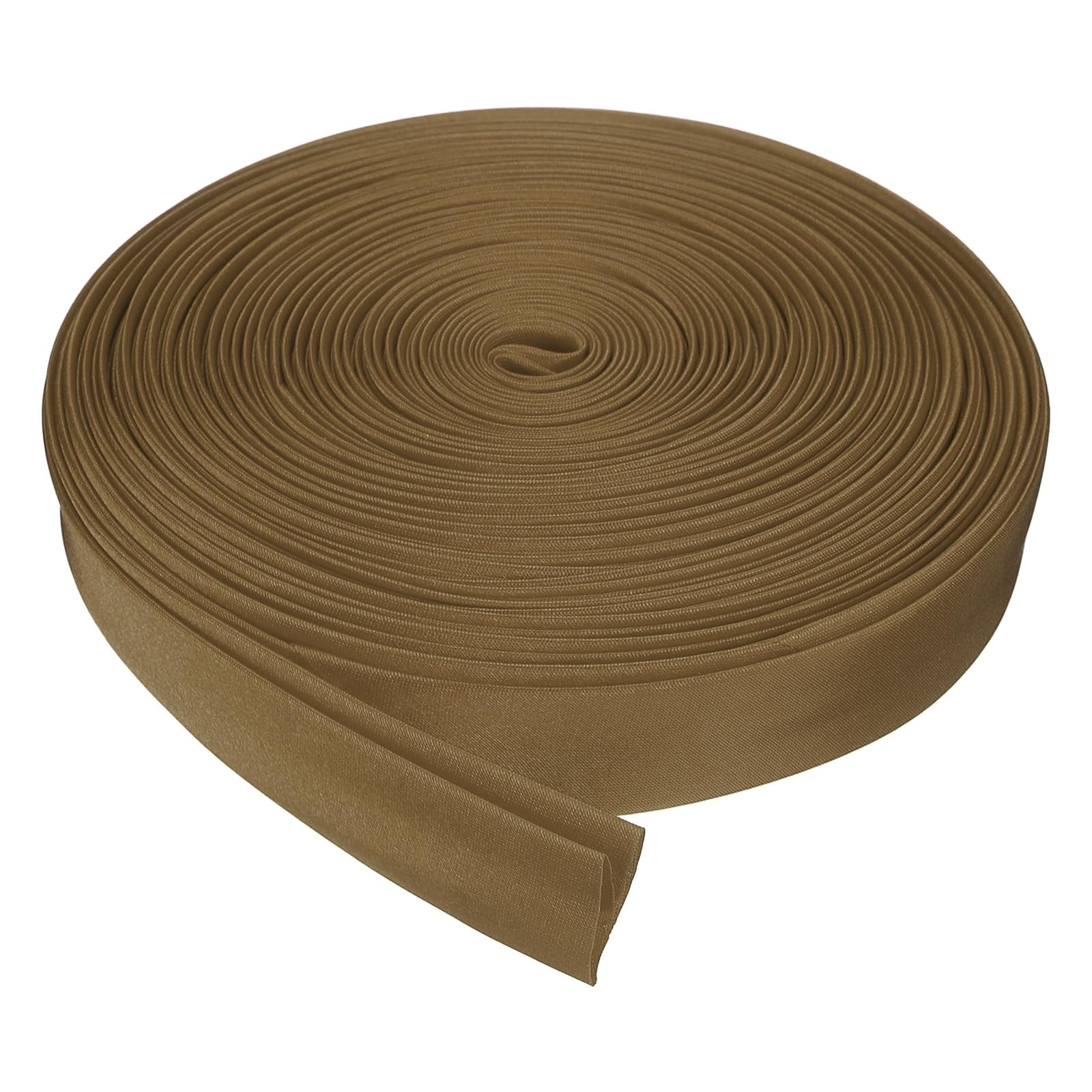 sourcing map Double Fold Bias Tape for Sewing, 3/4 Inch x 10 Yards Satin Bias Binding Tape Continuous Bulk for Quilting Blanket Binding Seaming Hemming Fabric Piping DIY Craft, Dark Brown