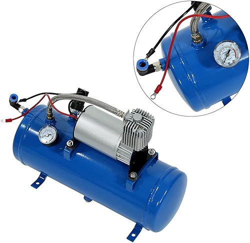 Miniatura 3 de Compresor de aire de 150 PSI 12V con tanque de 6L - Bomba de inflado de neumáticos portátil para neumáticos de camión, RV y remolque