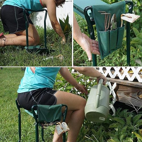 Miniatura 6 de DSISI - Asiento de jardín plegable para jardín, tamaño de 23.6 x 10.6 x 19.3in, peso máximo de 242.5lbs