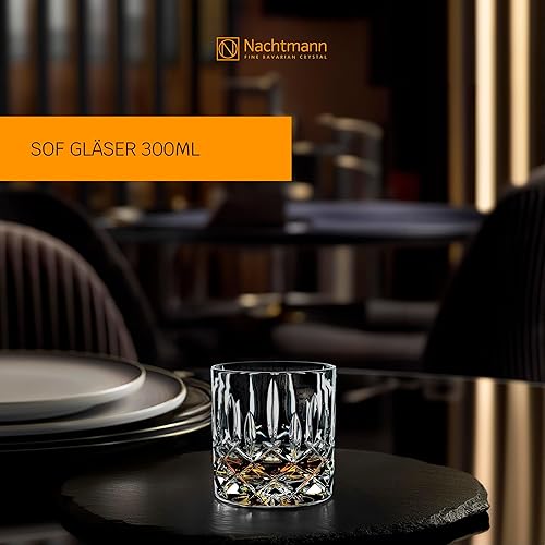 Miniatura 2 de Nachtmann Brand Noblesse Collection, vasos individuales antiguos, juego de 4, vidrio SOF de cristal duradero, diseño de diamante, 8.66 onzas, apto