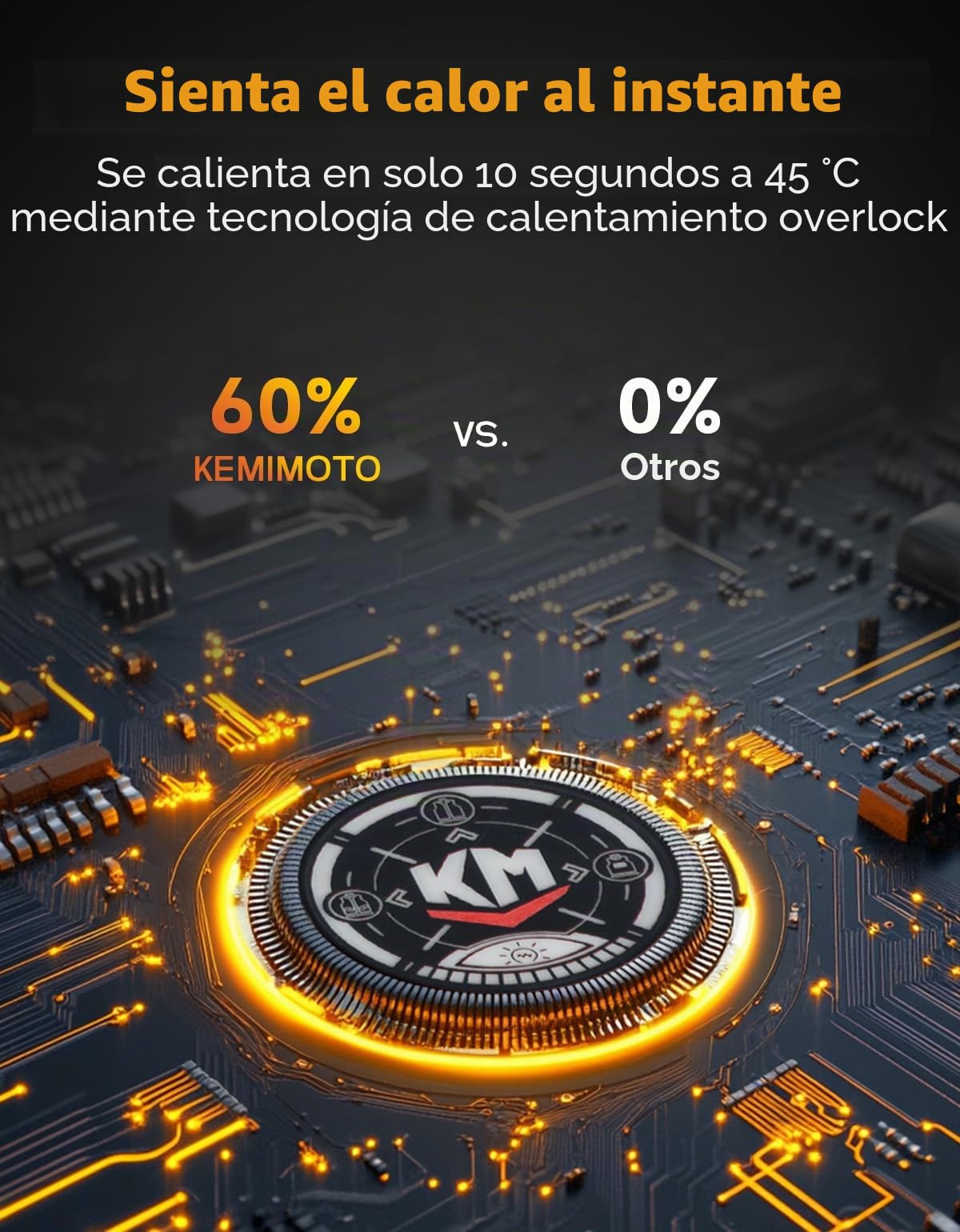 KEMIMOTO Chaleco Calefactable Hombre y Mujer, Chaleco Térido con Función de Calentamiento de Manos Batería 10000 mAh, 5 Zonas de Calefacción para Esquí, Pesca
