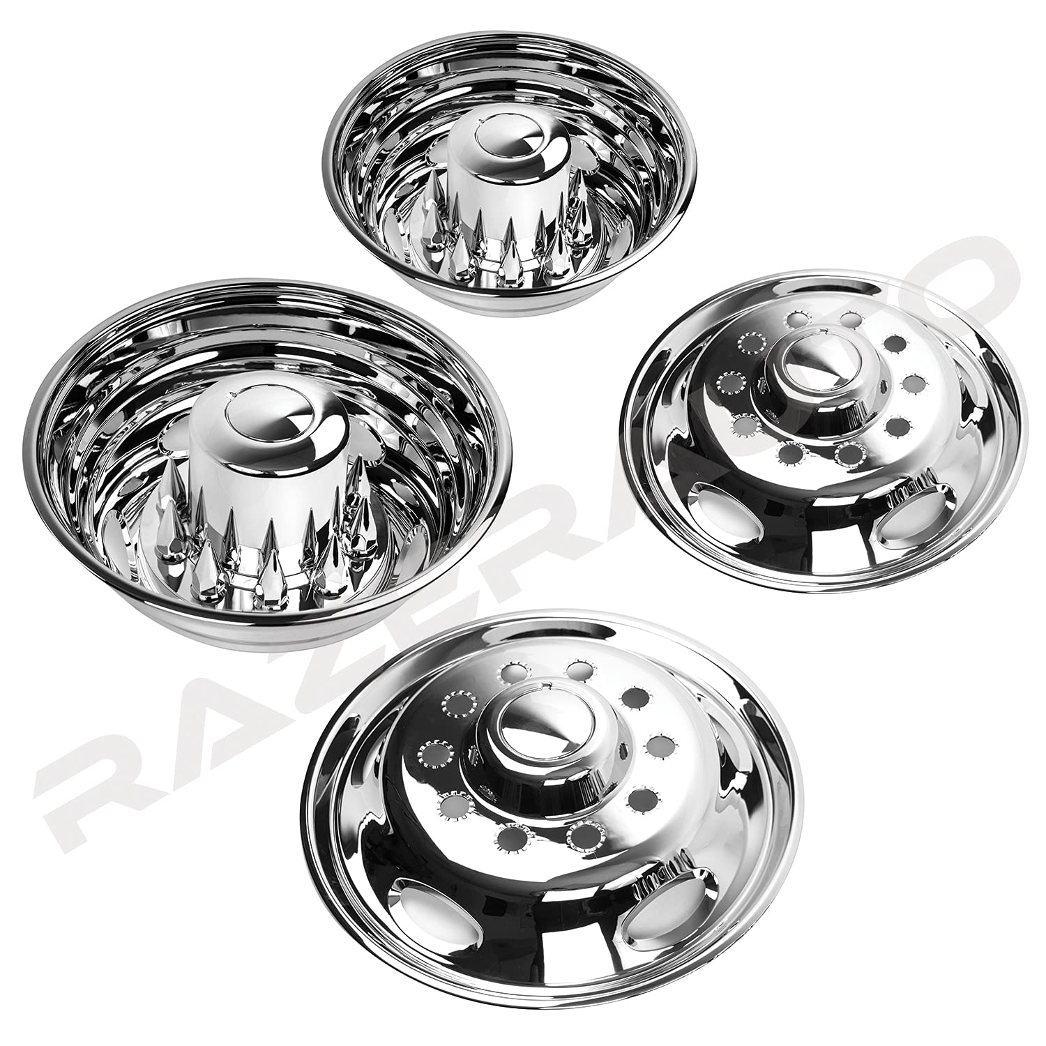 Razer Auto 19.5 Inch Chrome ABS Wheel Simulator Set Compatible with 2012 to Current Dodge Factory Dually