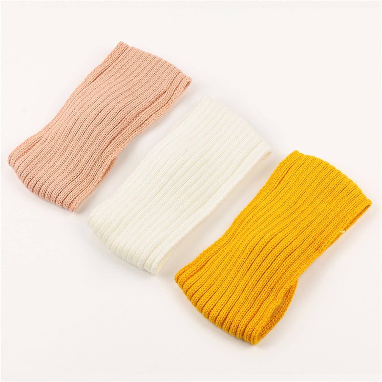 3 pezzi autunno inverno addensare lavoro a maglia fascia larga foderato in peluche for capelli turbante fasce for for le donne tenere in caldo scaldaorecchie femminili Per Donna(Deep Blue)