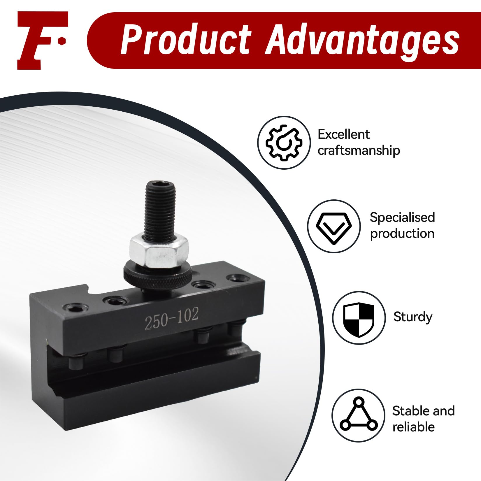 2PCS Quick Change Turning And Facing Holder Set 250-101 For Lathe Tool Post – Holds 3/16" To 1/2" Square Tool Bits