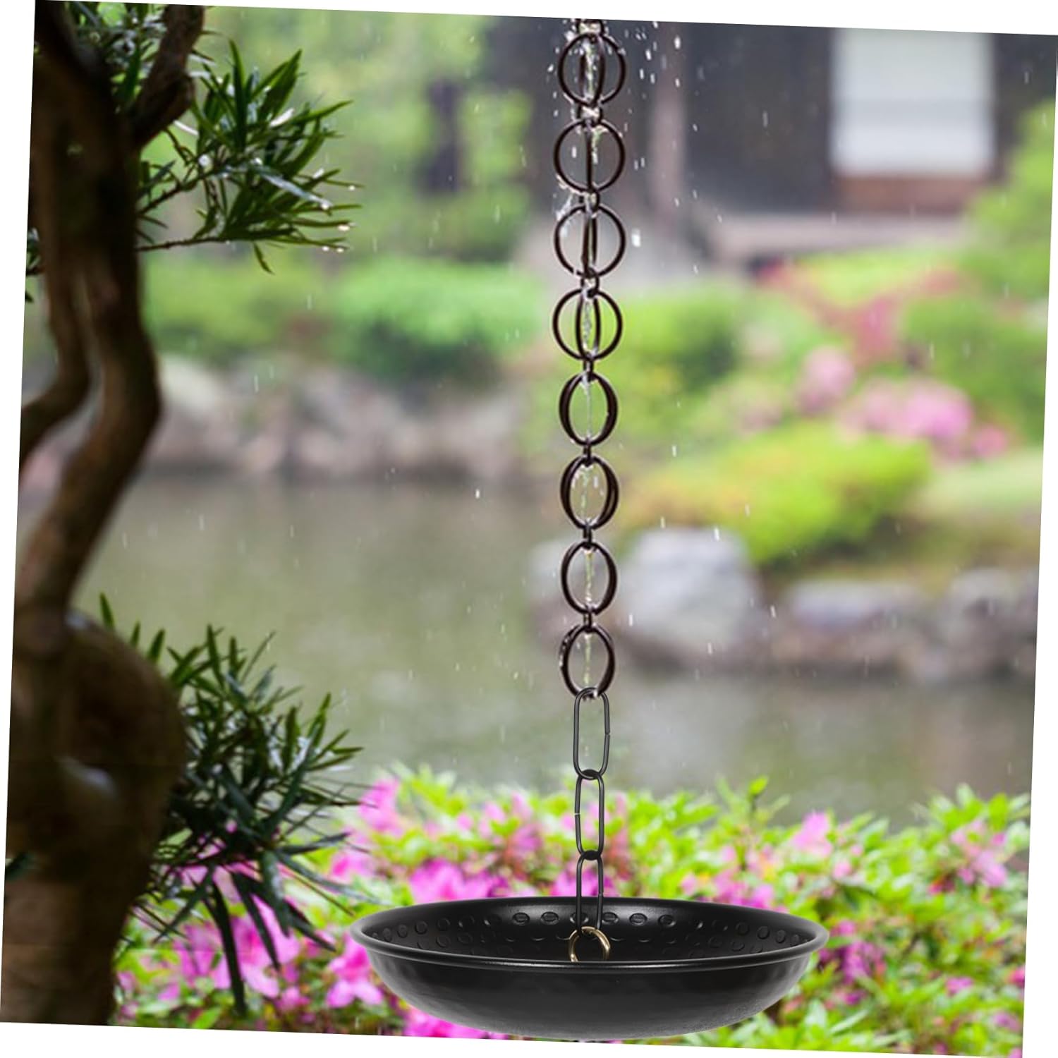 BESPORTBLE Rain Chain for Outside Rain Cups Chain Metal Water Barrels Gutter Holder