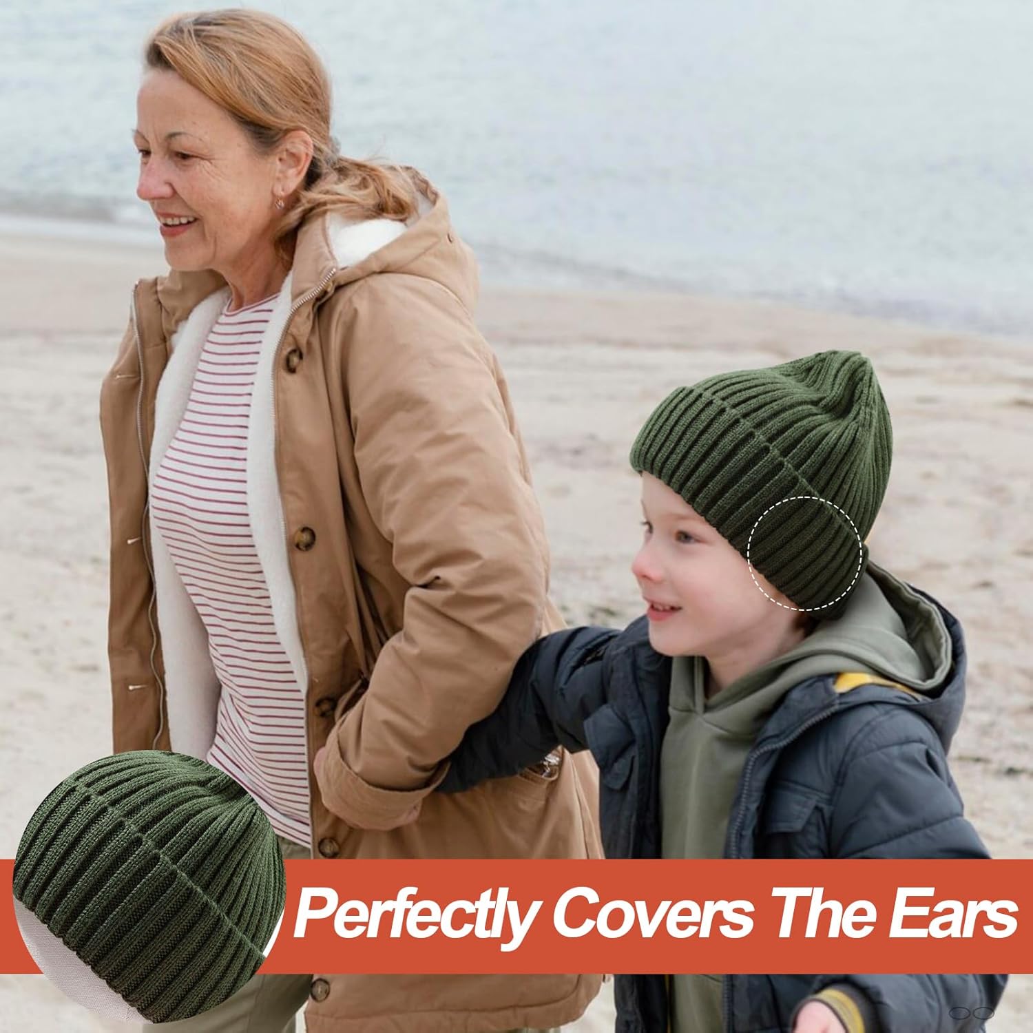 Kids Wool Beanie Hat Toddler Warm Winter Knit Caps Cuffed Beanies Skull Cap for 7-14 Years Old Boys - Image 4