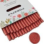 30 Pièces 7mm Sticks de cire d'étanchéité pour colle Gun,PORXFLY Mini Sticks de joint de cire parfait pour les enveloppes de cartes, invitations de mariage, emballage cadeau, emballages de vin (rouge)