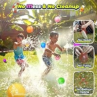 Vista 5 de 6 globos de agua reutilizables, juguetes de agua para piscina y playa, para niños y niñas, juguetes de verano para niños de 3 a 12 años, bola