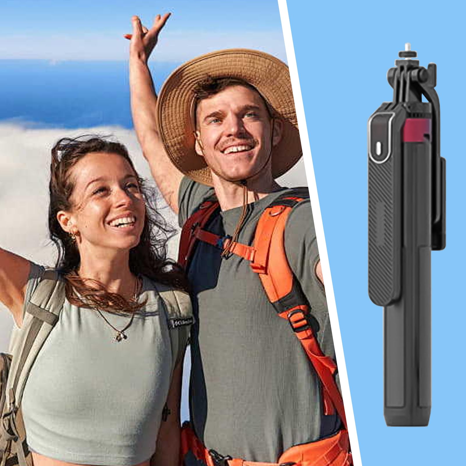 Przeno?ny kijek do selfie - bezprzewodowy kijek do selfie z pilotem | Stabilizowany obrotowy uchwyt do strumieniowego przesy?ania zdj?? wideo piesze wycieczki sportowe ?wie?ym powietrzu Blog Vlog