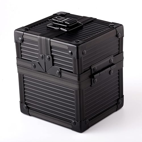 Caja de cubierta de metal negro caja de dados para protector de cubierta de almacenamiento tarjetas comerciales TCG Ultra Pro manga MTG Magic FaB