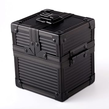 Metal Black Deck Box Dice Box for Deck Protector storage Trading Cards TCG Ultra Pro Sleeve MTG Magic FaB YGO EDH Commander Toploader TCG PTCG