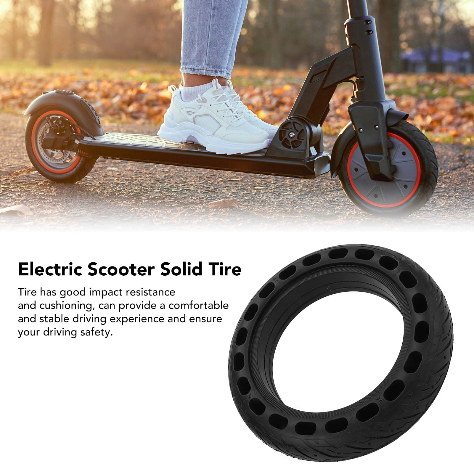 Demeras 9.0x2.0 Pneumatico Solido per Scooter Elettrico, Pneumatico per Scooter Guida Buona Ammortizzazione Resistenza agli Urti Pregevole fattura Presa Eccellente per Varie Condizioni