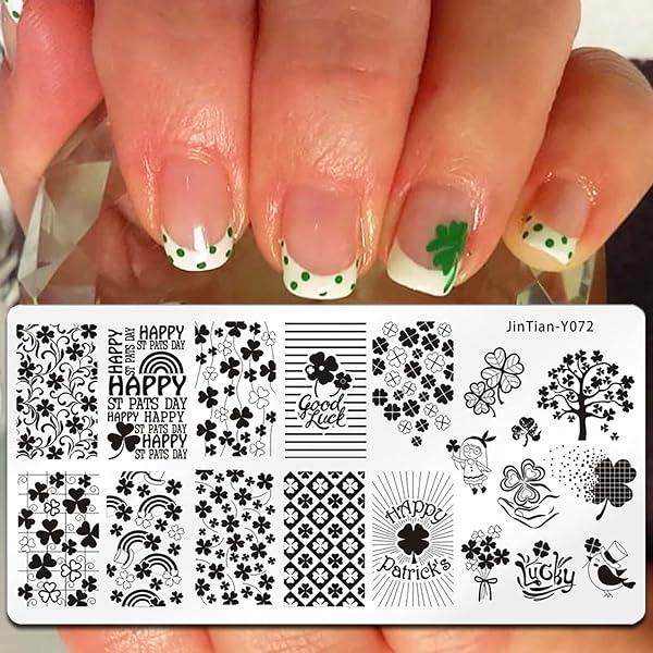 OCOUYVD St Patricks Day Nail Stamping Plate