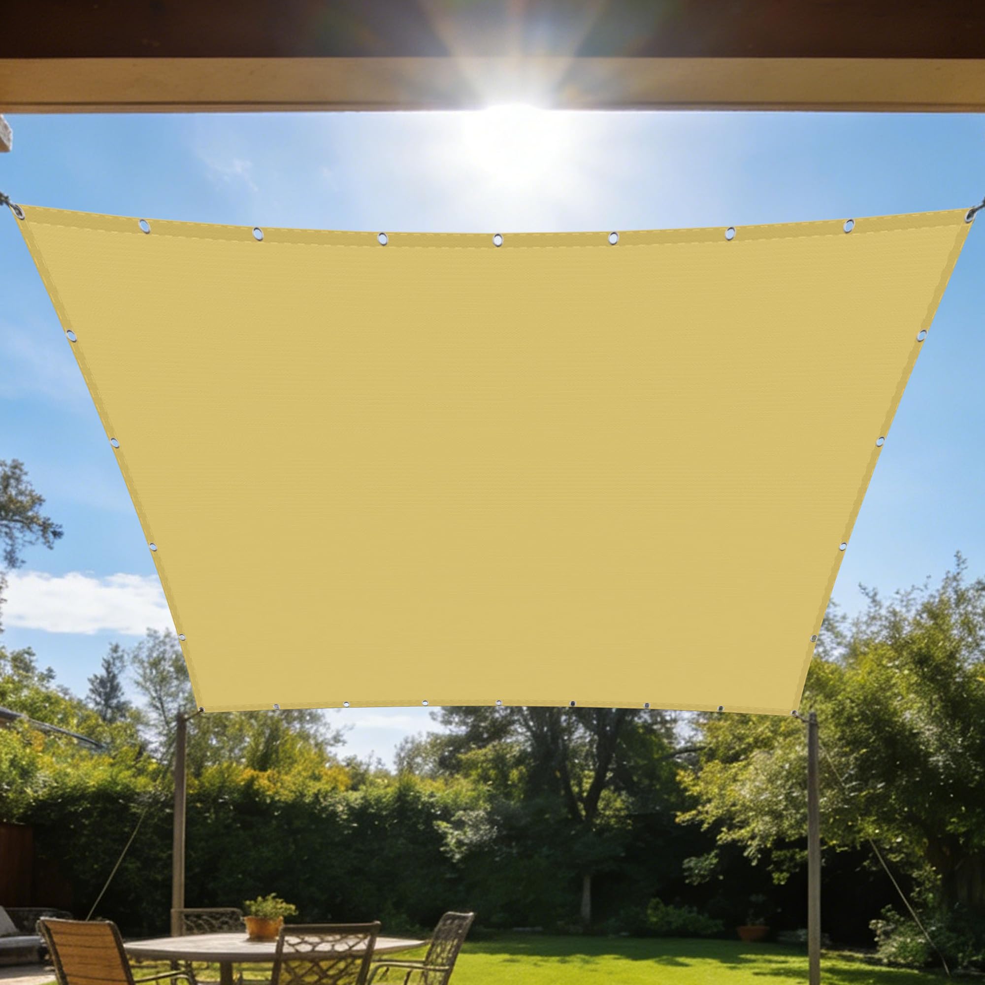 Voile d'ombrage résistant aux UV et au vent 200x600 cm pour jardin