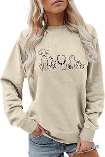 Women's Printed Pullover Sweater Long Sleeve Crewneck Casual Blouse for Nature Lovers, Soft Everyday Wear with Fashionable Botanical Design, Ideal for Outdoor Activities and Relaxation