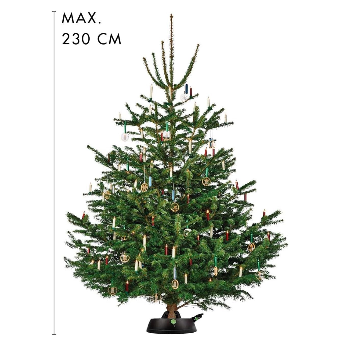 KRINNER® Green Line Comfort Grip S Recycling Christbaumständer Weihnachtsbaumständer inkl. Fußpedal Einseiltechnik mit 3 Liter Wassertank für Baumhöhe bis 2,3m Made in Germany 94219, Schwarz