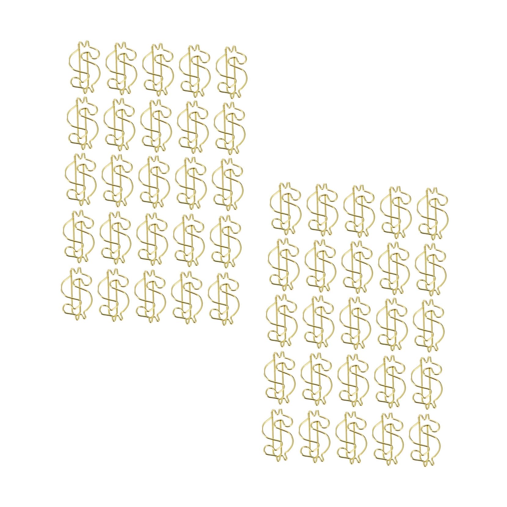 STOBOK 2 Sätze Goldene Büroklammer Büroklammern Groß Papier Clips Kabelklemme Große Bindeklammern Büroartikel Büromaterial Mappen Büroklammern Aus Legierung Gold-bürobedarf 50 Stück * 2