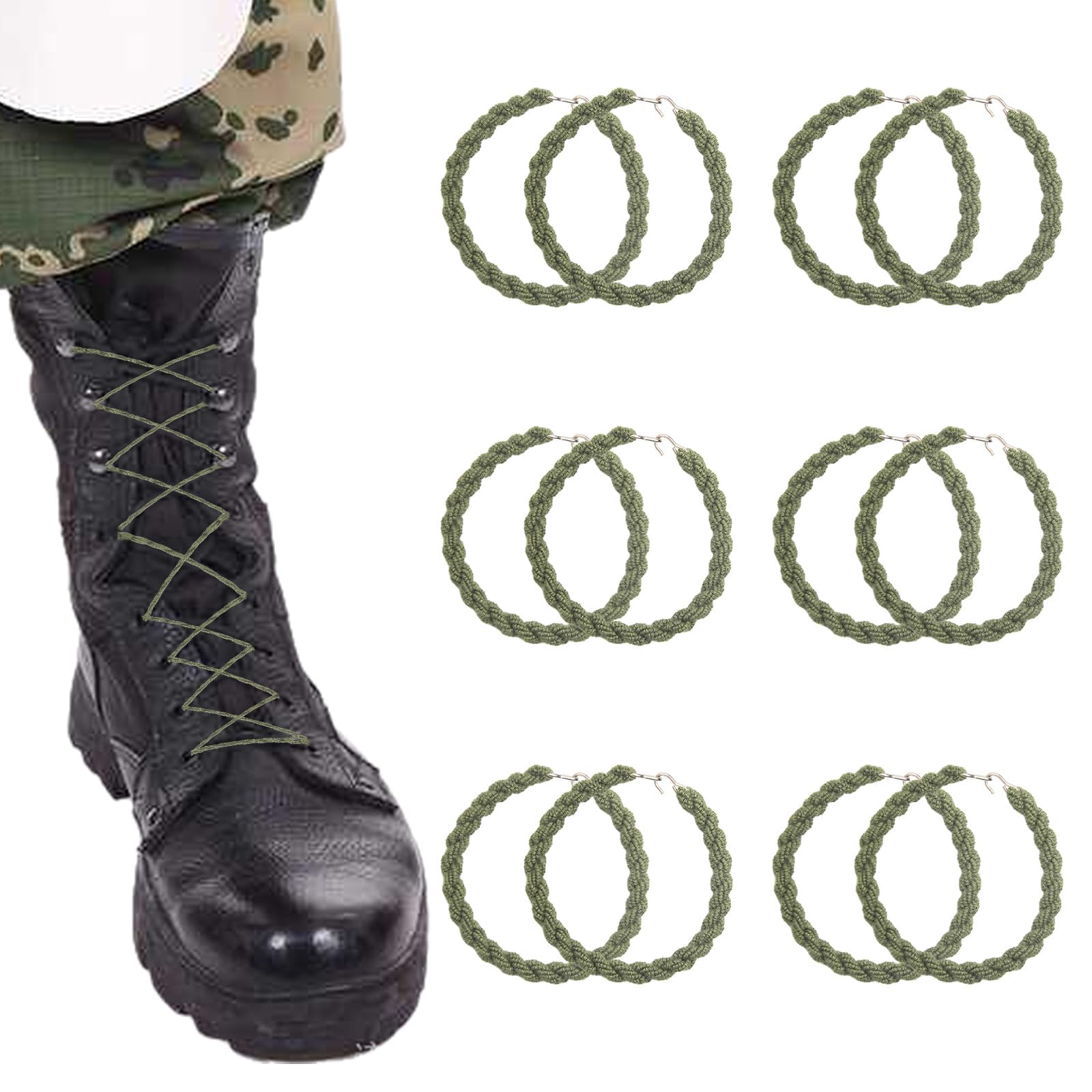 Jaydear12PCS Elastic Boot Blousers Military, Green Military Boot Blousers with Metal Hooks Military Boot Straps 丨Boot Blousers Military Blousing Straps Military for Navy Army Air Boot-Blousers-Military