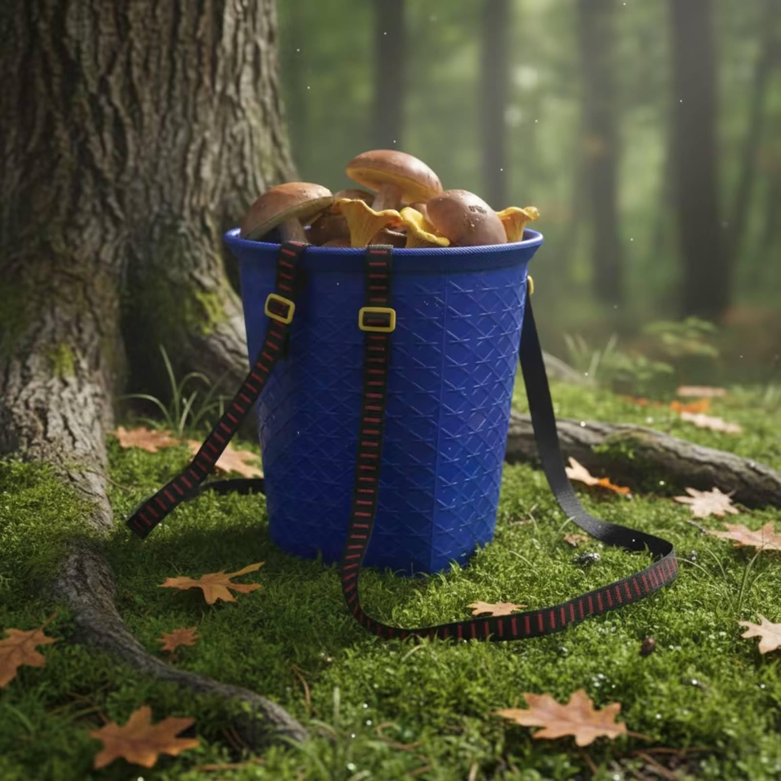 Cestino in Plastica Rinforzato Cestino Traforato Cesto da Schiena con per Orto, Blu, 46cm