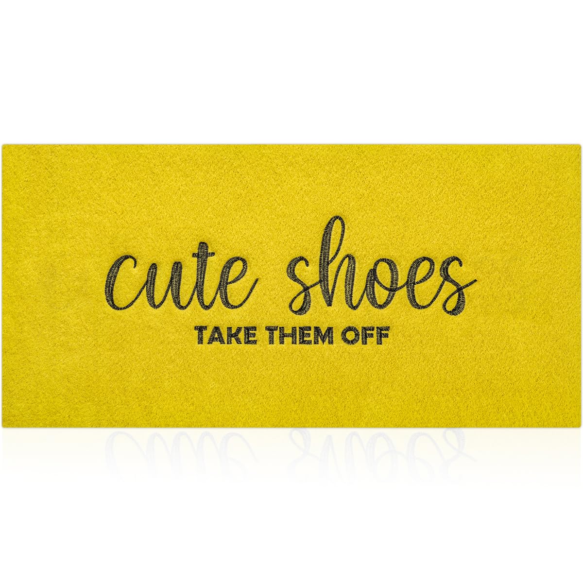 AOAOPQ Doormat Cute Shoes Take Them Off Heavy Duty Easy Clean Doormat Indoor Outdoor Mat for Doorway Kitchen Entry Home Entrance 47x18 inch Yellow