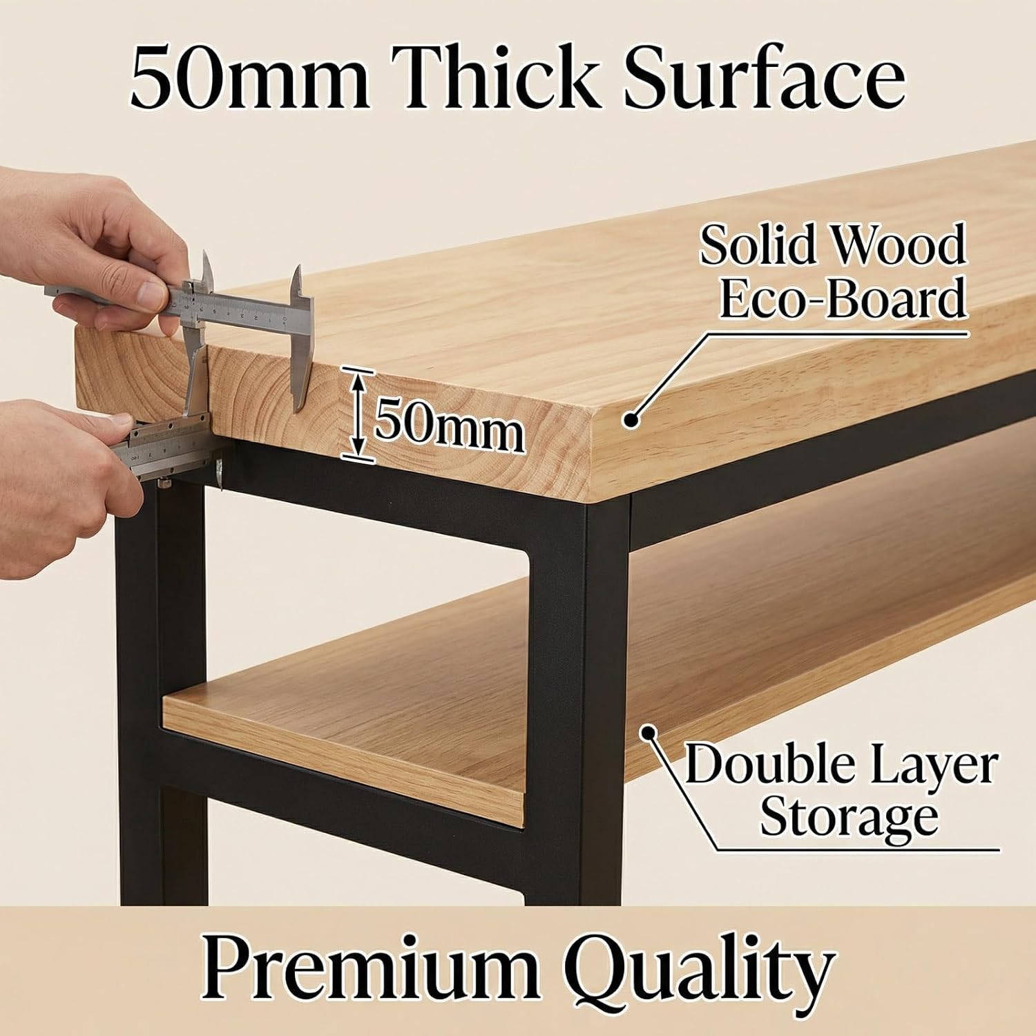 Kitchen Breakfast Bar,Bar Table,Breakfast Bar Table with Footrest,Metal Frame Pub Coffee Desk,Easy Assembly,Double-Layer Storage,for Small Spaces Breakfast Nook,Home Kitchen Dining,Pub