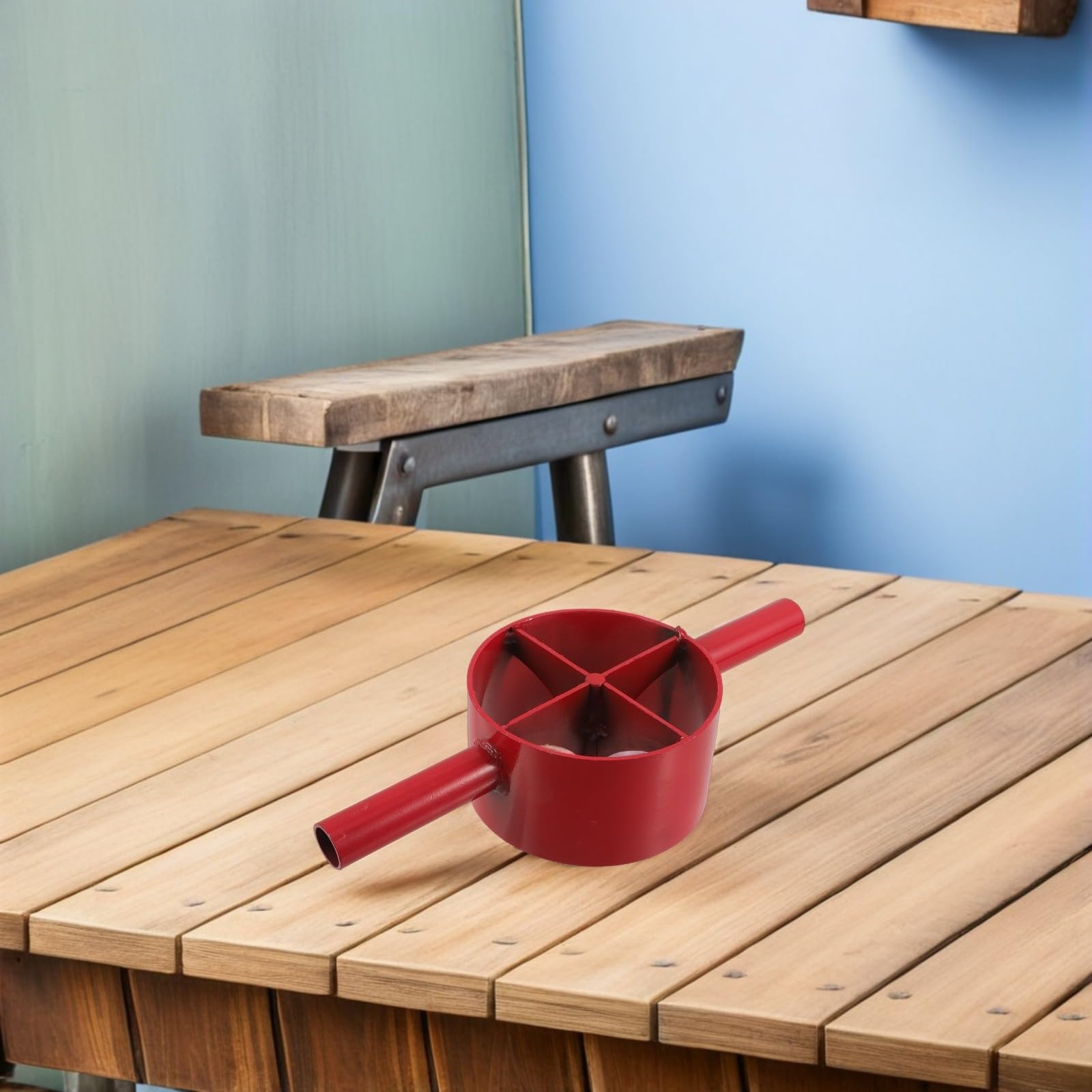 POPETPOP Herramienta Manual Divisor de Bambú de Acero Resistente 4 Cortes, Mango Ergonómico Antideslizante, Herramienta para Partir Bambú de Jardín y Bricolaje, Uso para Jardineros