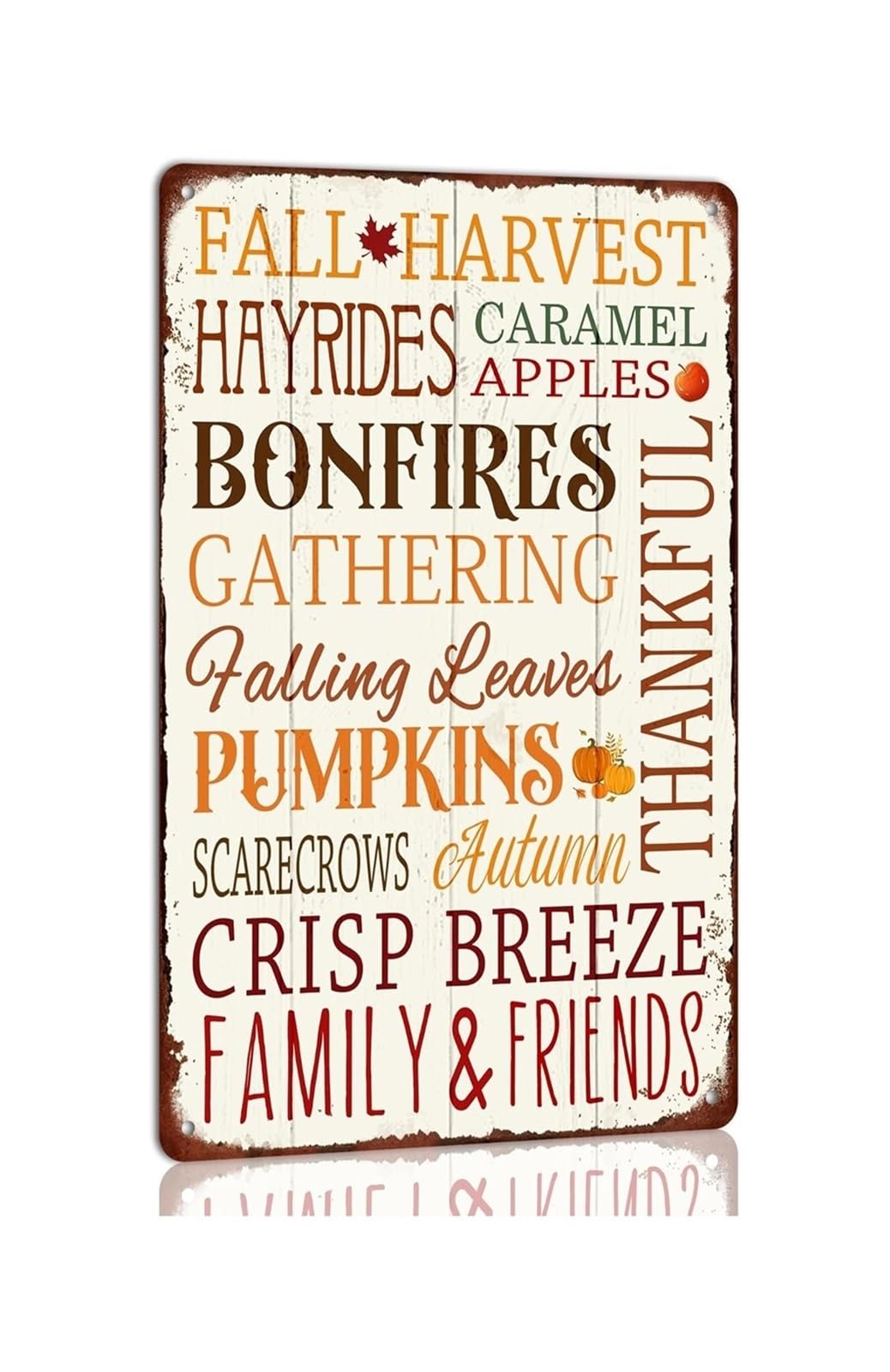 CBQZCHWDKT Farmhouse Fall Decor Metal Tin Sign Vintage Halloween Wall-Art for Kitchen Cafe or Entryway 8 X 12 inch​