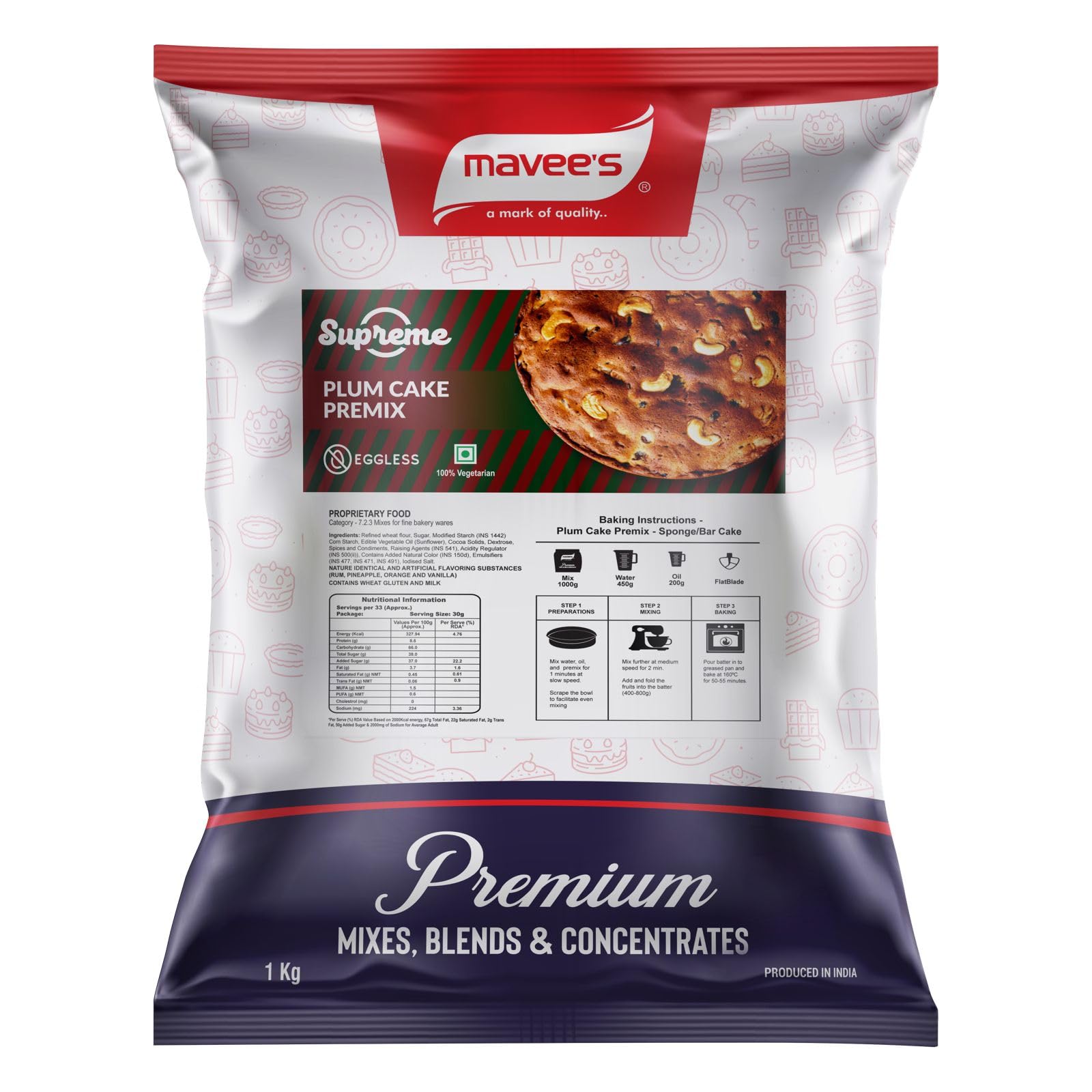 Mavee - Plum Cake/Loaf With Spices Premix Eggless - Supreme - 1 Kg (B0C9TSH8R2) Amazon Price History, Amazon Price Tracker