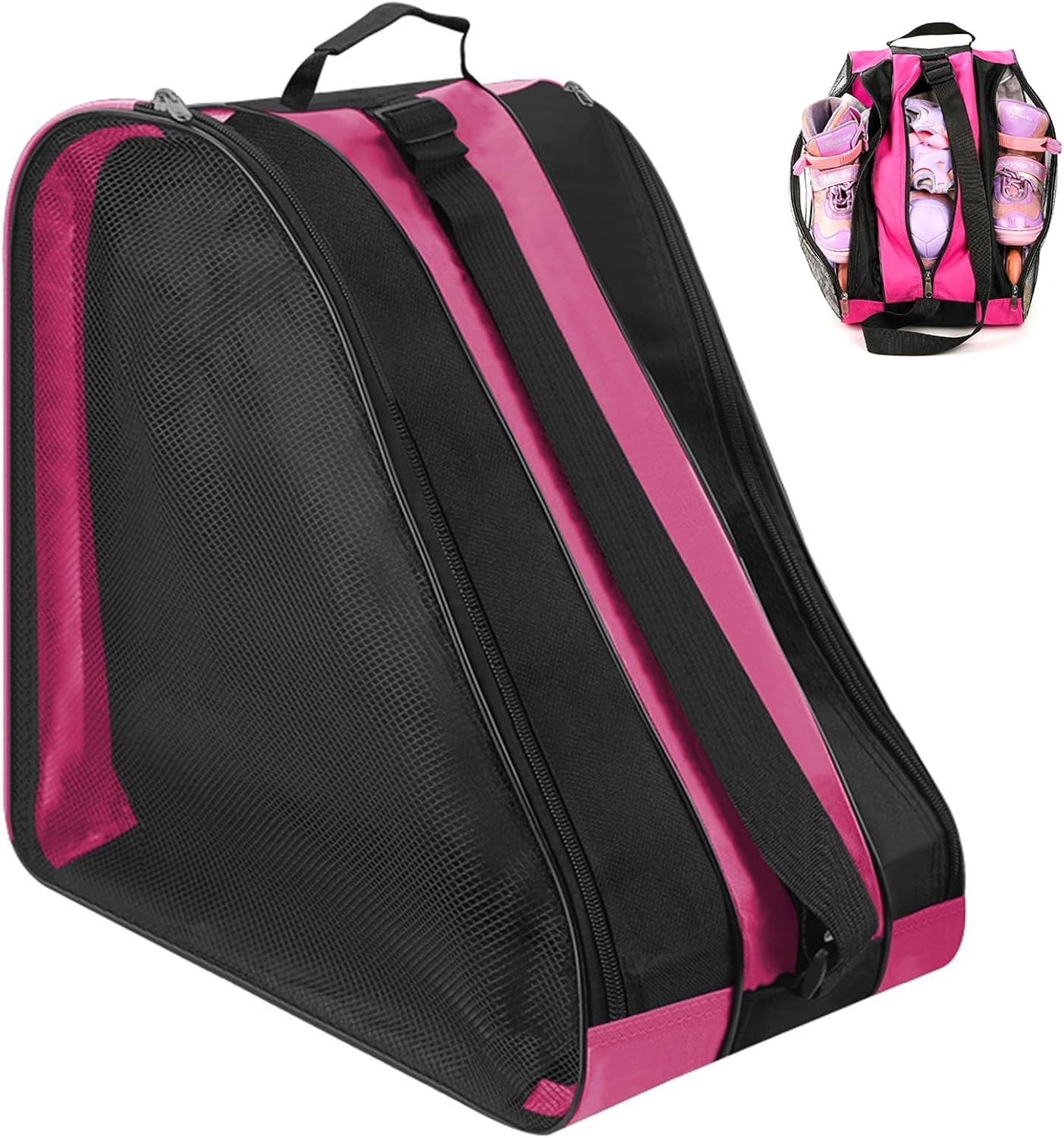 YEENAIV Roller Skate Bag Ice Skate Bags Unisex Breathable Oxford (Pink1)