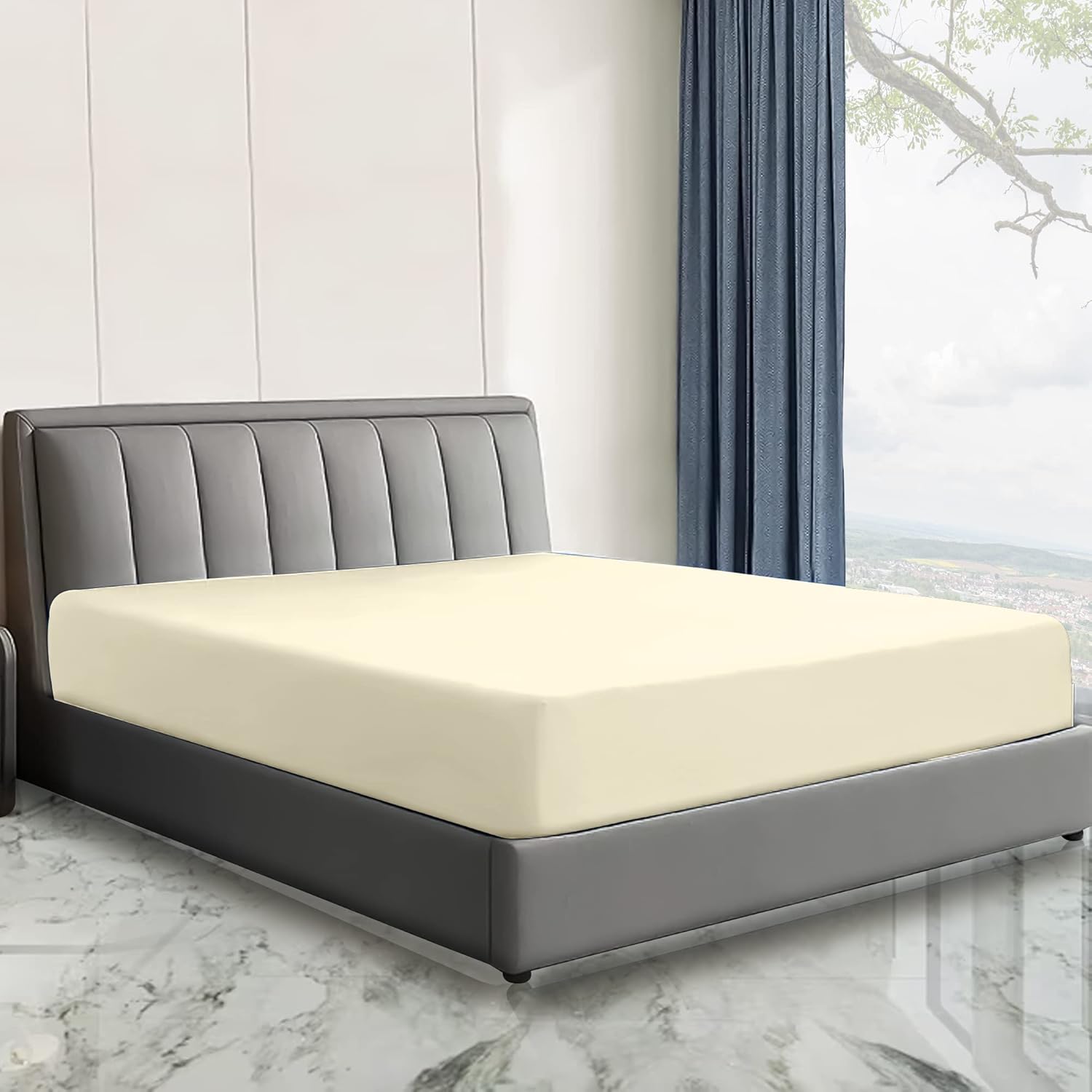 Sunshine Comforts Microfiber Fitted Sheets King Size Breathable, Anti