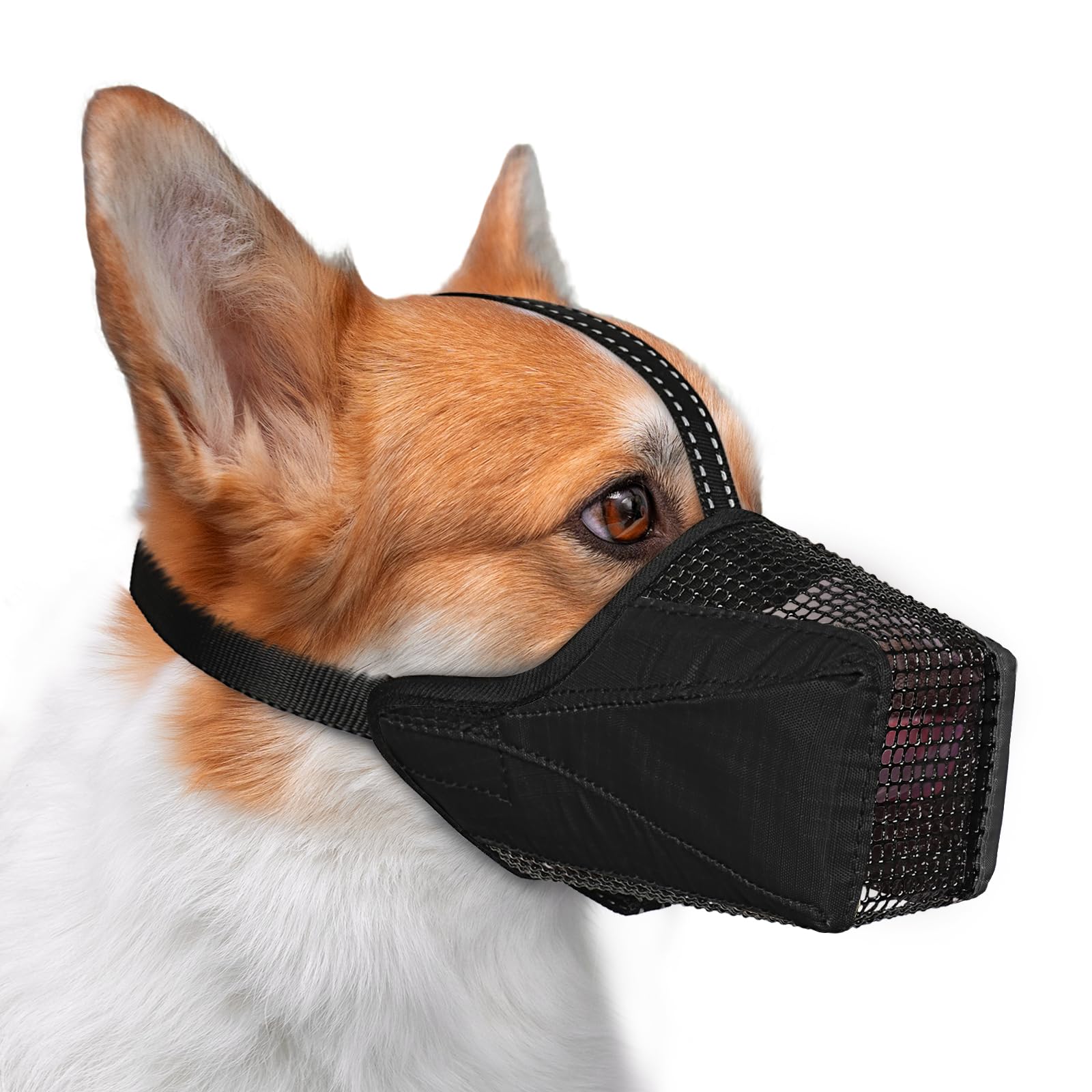 Dog Muzzle, Adjustable Soft Mesh Muzzle Anti-Biting, Chewing, Scavenging