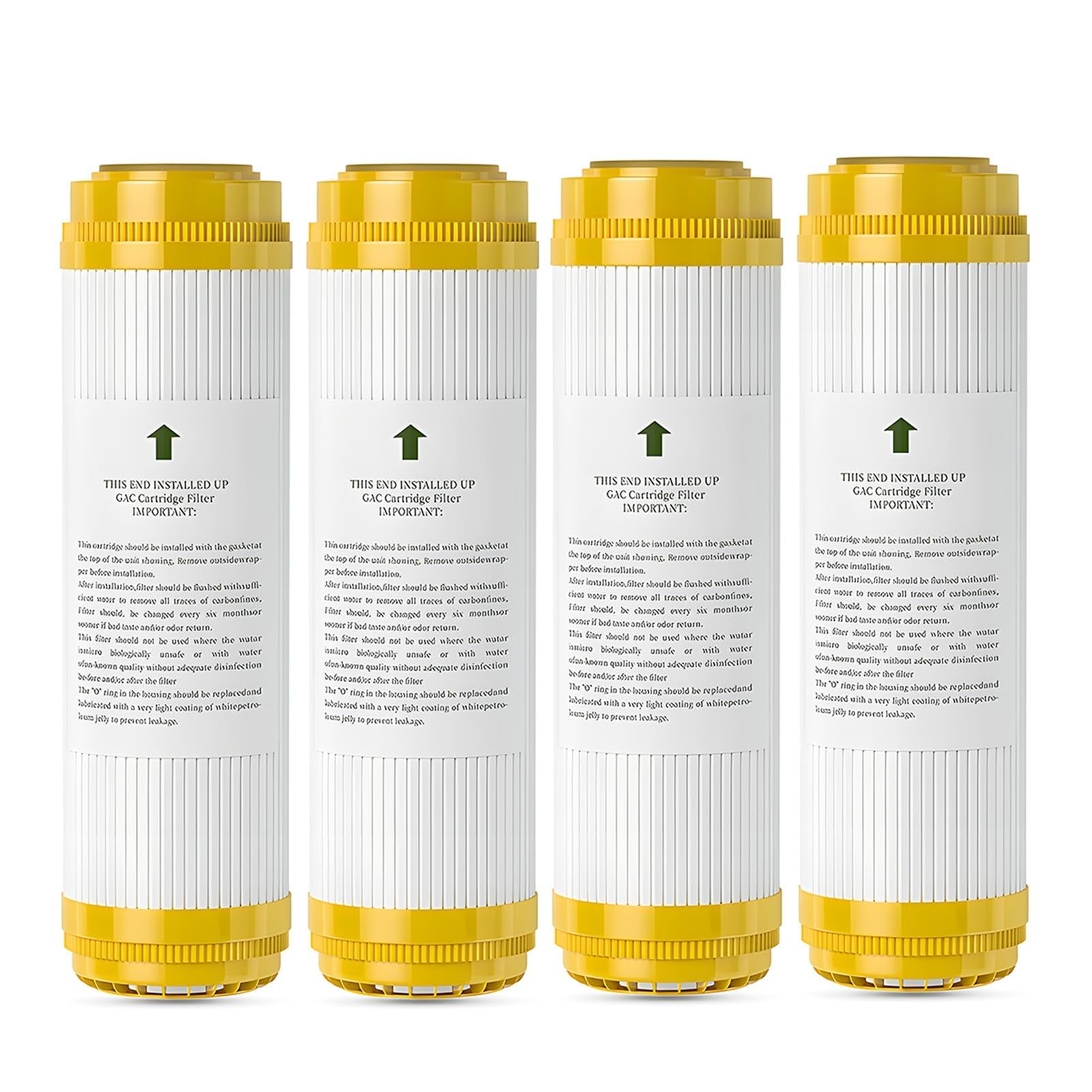 4 cartucce filtro acqua, carbone attivo di guscio di cocco T33, per tutta la casa, per sistema di osmosi inversa sottolavello