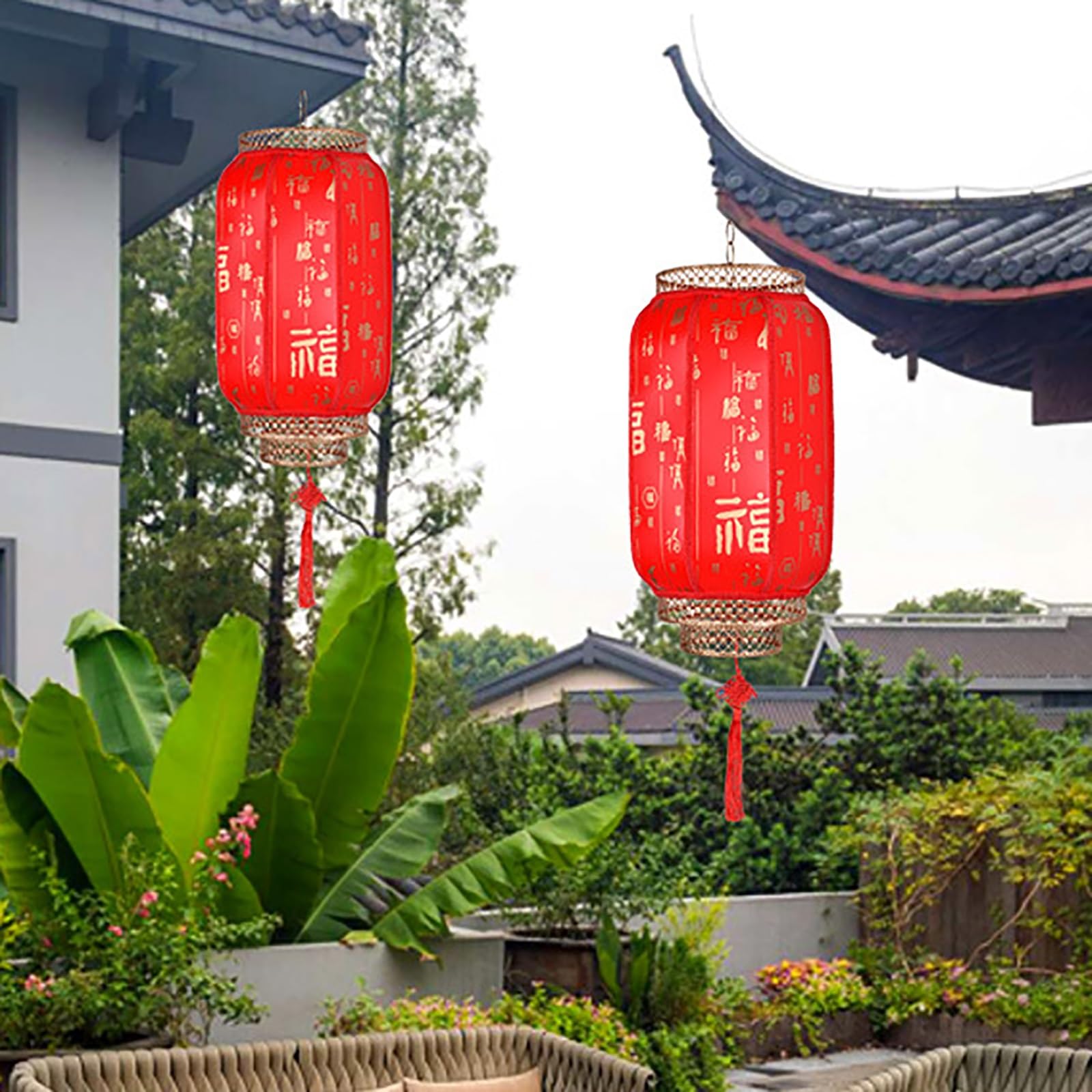 faroles, Faroles Rojos Decorativos for Interiores(Magic Cloud,60#2pcs)