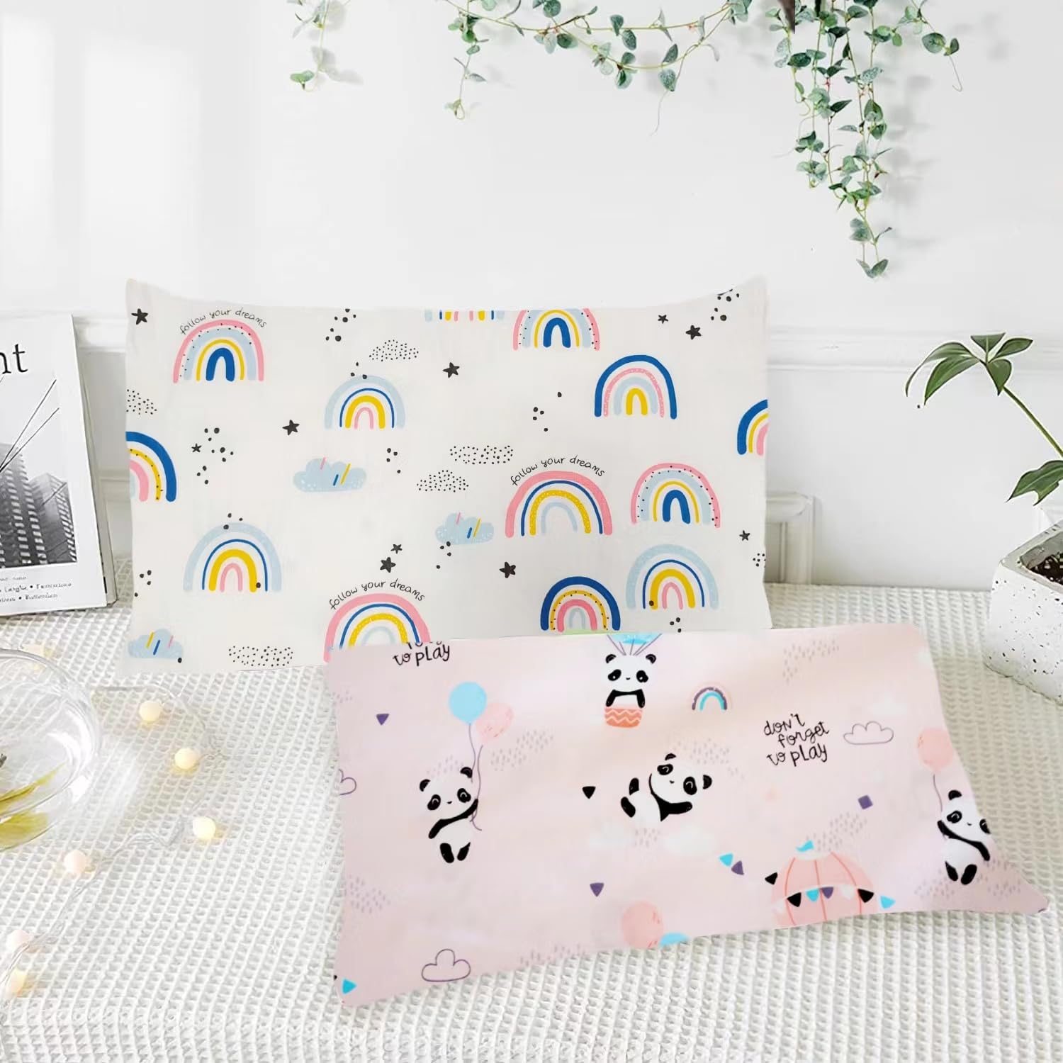 Federa per cuscino bambini 100% cotone 40x60 cm 2 pezzi