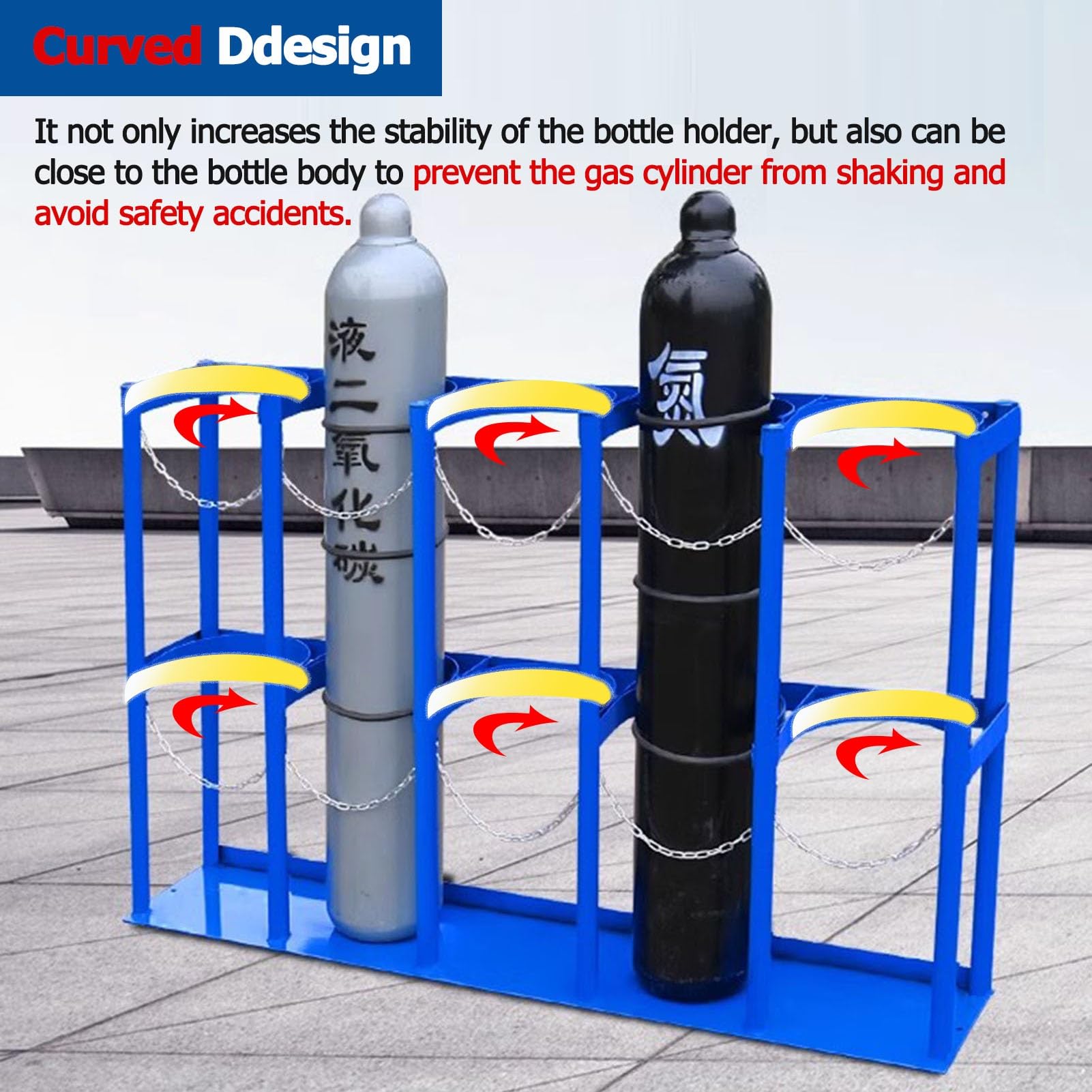 Montaje En El Suelo Montaje En Pared Soporte Para Bombonas De Gas Heavy-Duty Fijo Soporte Para Botellas De Oxígeno/ Soporte Para Bombonas Soporte Para Bombonas Portátil Para Taller Autocaravana(# 27cm
