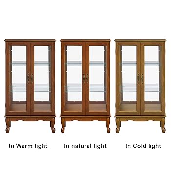 ダイニング　クリオキャビネット　アメリカ Amazon.com: Royard Oaktree Lighted Curio Cabinet with