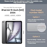 Vista 2 de Herize Funda compatible con iPad Air de 11 pulgadas 2025/2024 con protector de pantalla y soporte para bolígrafo, funda para iPad Air de 7ª/6ª