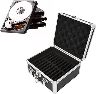20 Bay Hard Drive Case Only for 2.5 Inch Solid State Drive, Hard Drive Protection Box Suitcase with Foam External Hard Drive Carrying Case and Security Lock