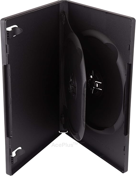 AcePlus Premium Black Double 2Disc DVD Cases in 14mm