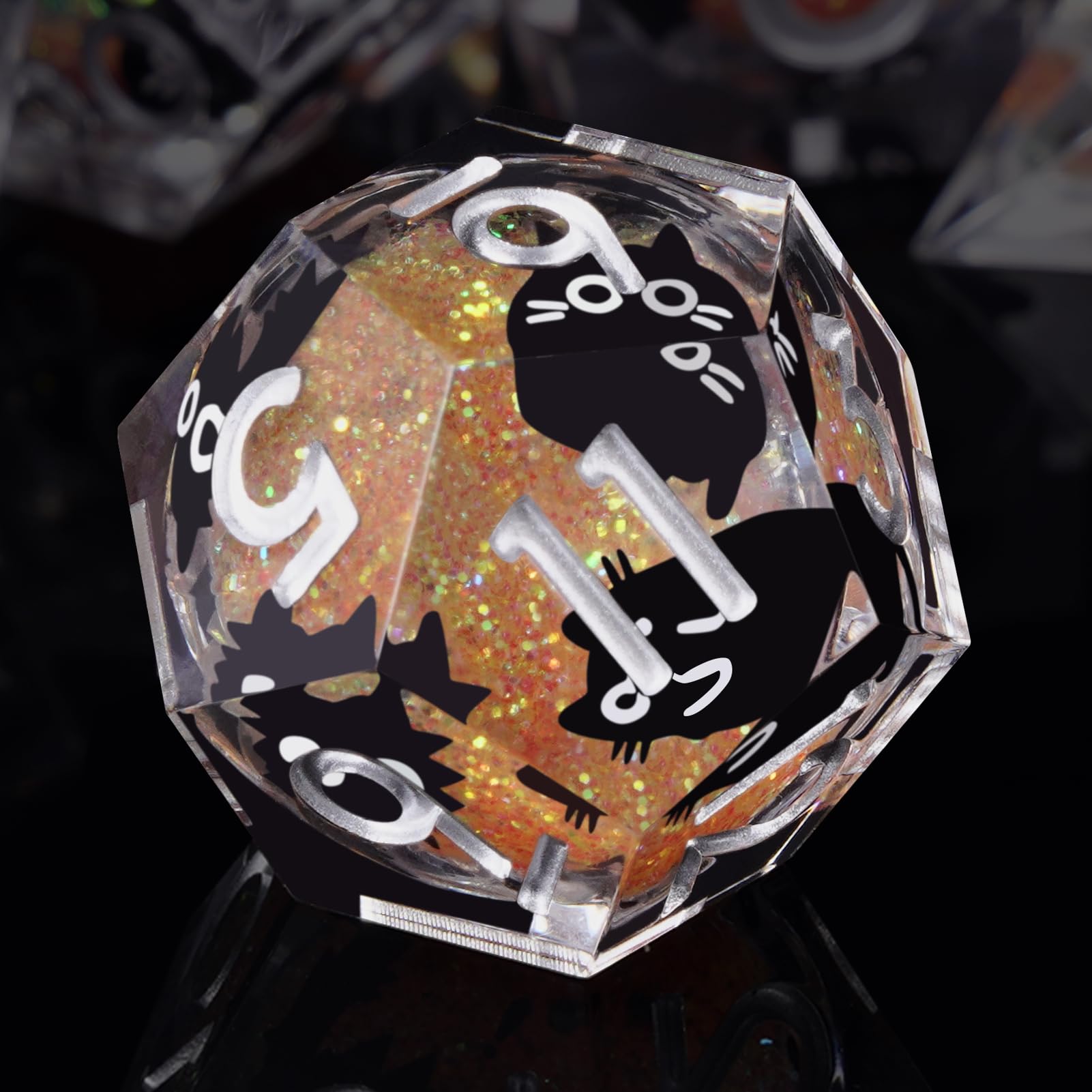 ORUZA D&D Liquid Core D4 D6 D8 D10 D12 D20 D% Gatto D&D Liquid Core Dadi D4 D6 D8 D10 D12 D20 D% Gatto Sabbia da gioco per Dungeons and Dragons RPG MTG Pathfinder
