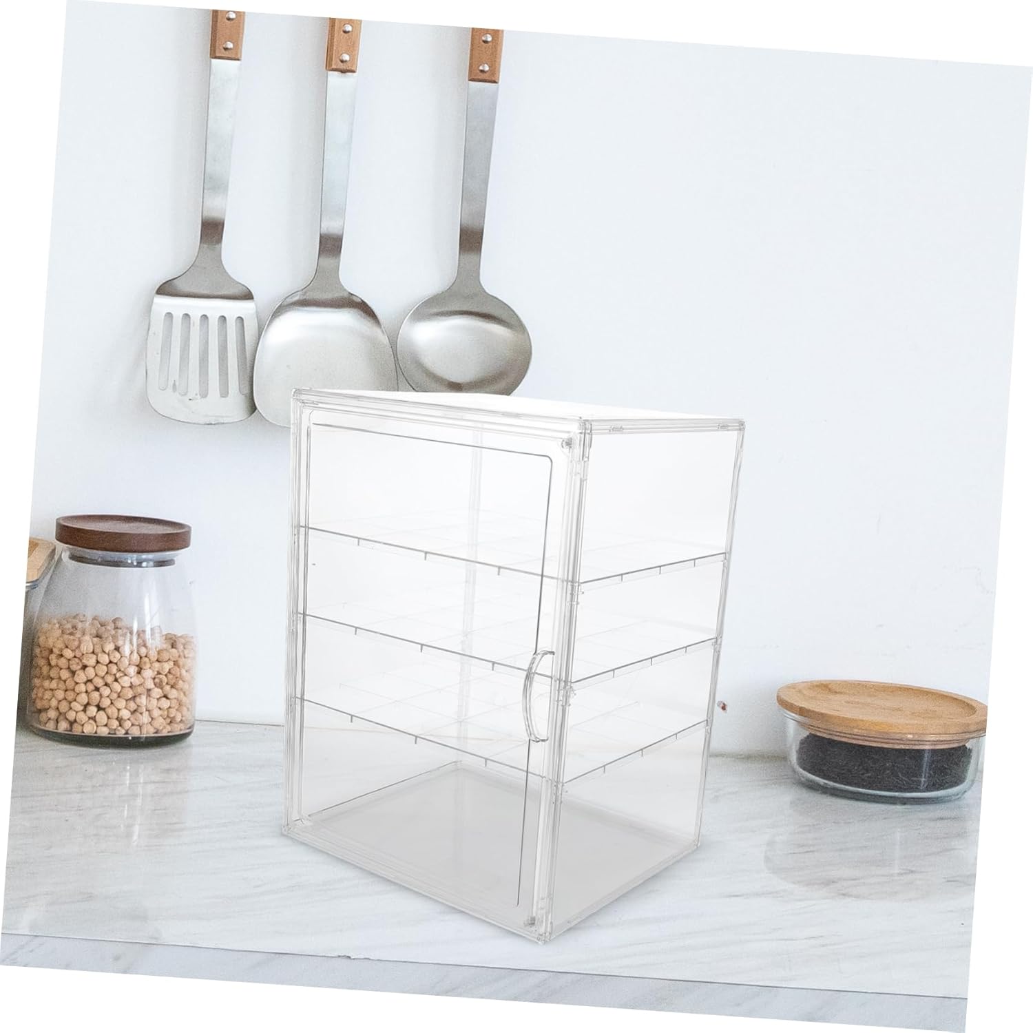 Adjustable Pastry Display Case Transparent Bakery Storage Box for Cookies Cupcakes and Desserts Food Holder for Kitchen and Stores