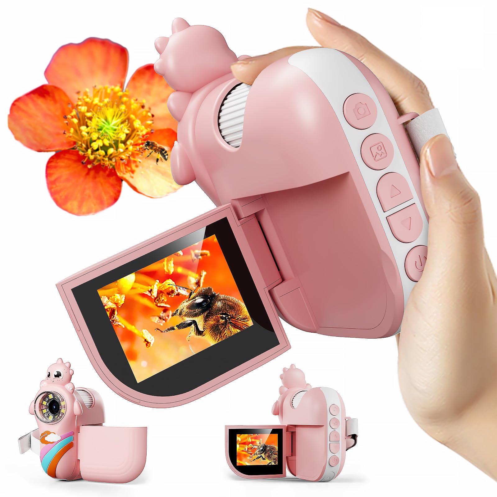 Microscope for Kids,Handheld Kids Microscope – 1000X Magnification,2'' HD Screen,1080P Camera,Built-in Telescope,STEM Educational Toy,Christmas/