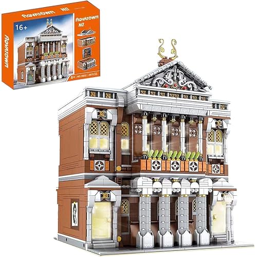 DWIU Kit de construcción modular de casa, 2875 piezas de bloques de construcción de sala de conciertos, juego de modelos compatible con Lego