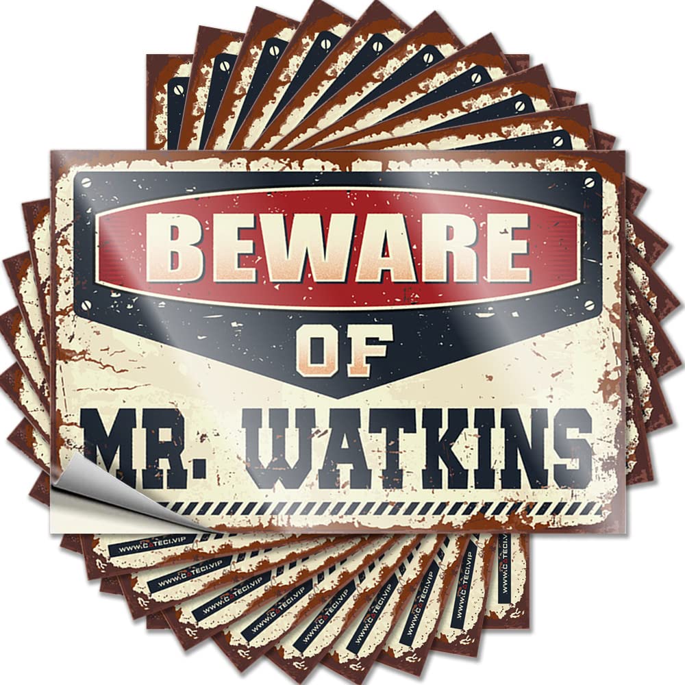 Saying Badass Roll Waterproof - Beware of Mr. Watkins Hat Self Adhesive Decal for Motorcycle Use(6X9CM)