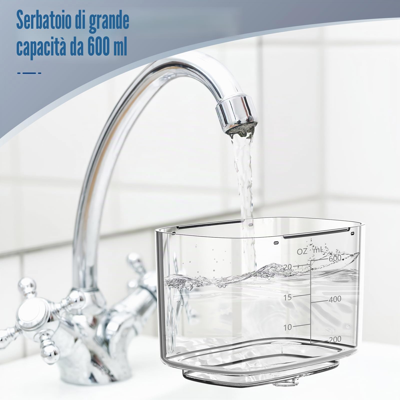 Sawgmore Idropulsore Dentale, Irrigatore Orale con 5 Ugelli Multifunzione, 10 Valori Nominali di Pressione Dell'acqua Regolabili, Capacità di 600ML per Cura Famiglia Cura Dentale (Bianco)