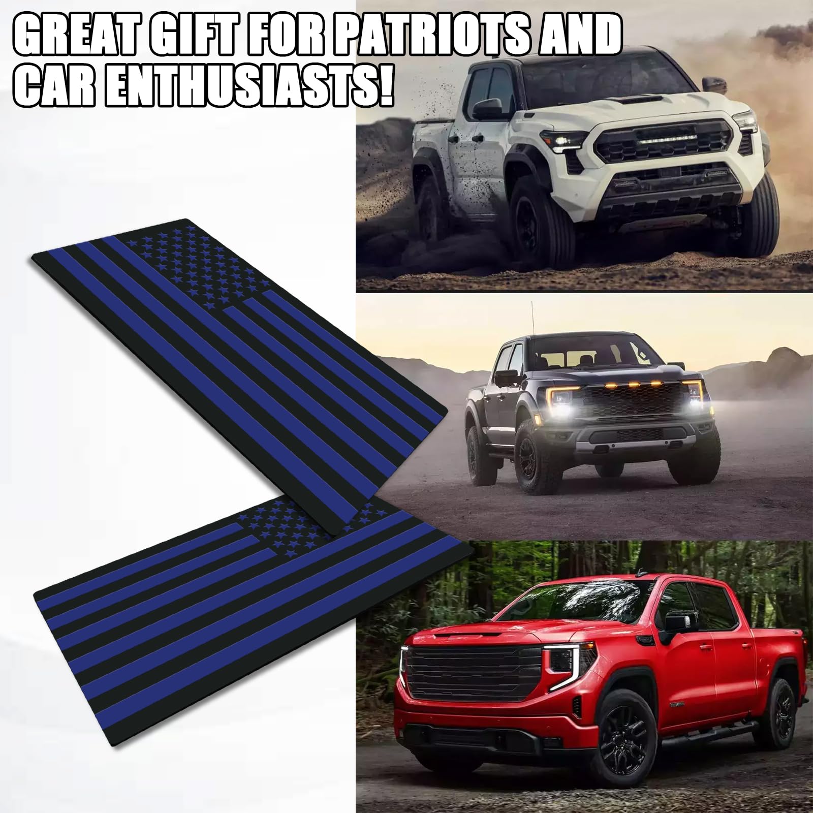 2 PCS 3D Embossed Metal American Flag Emblem Decal Sticker 5 x 3 Acrylic Cutout American Car Military — view 6